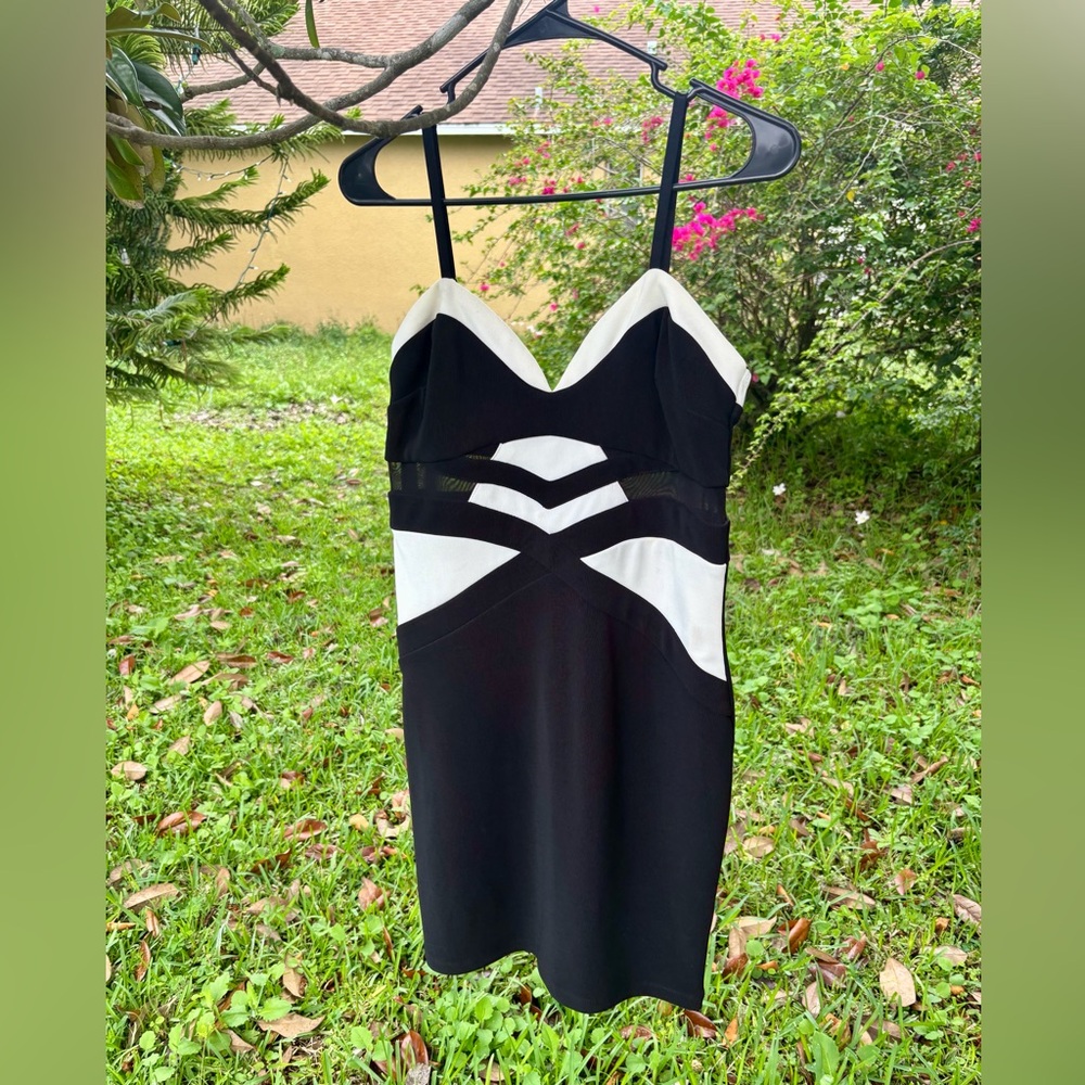 City Triangles Black and White Sheath Dress Spaghetti Strap